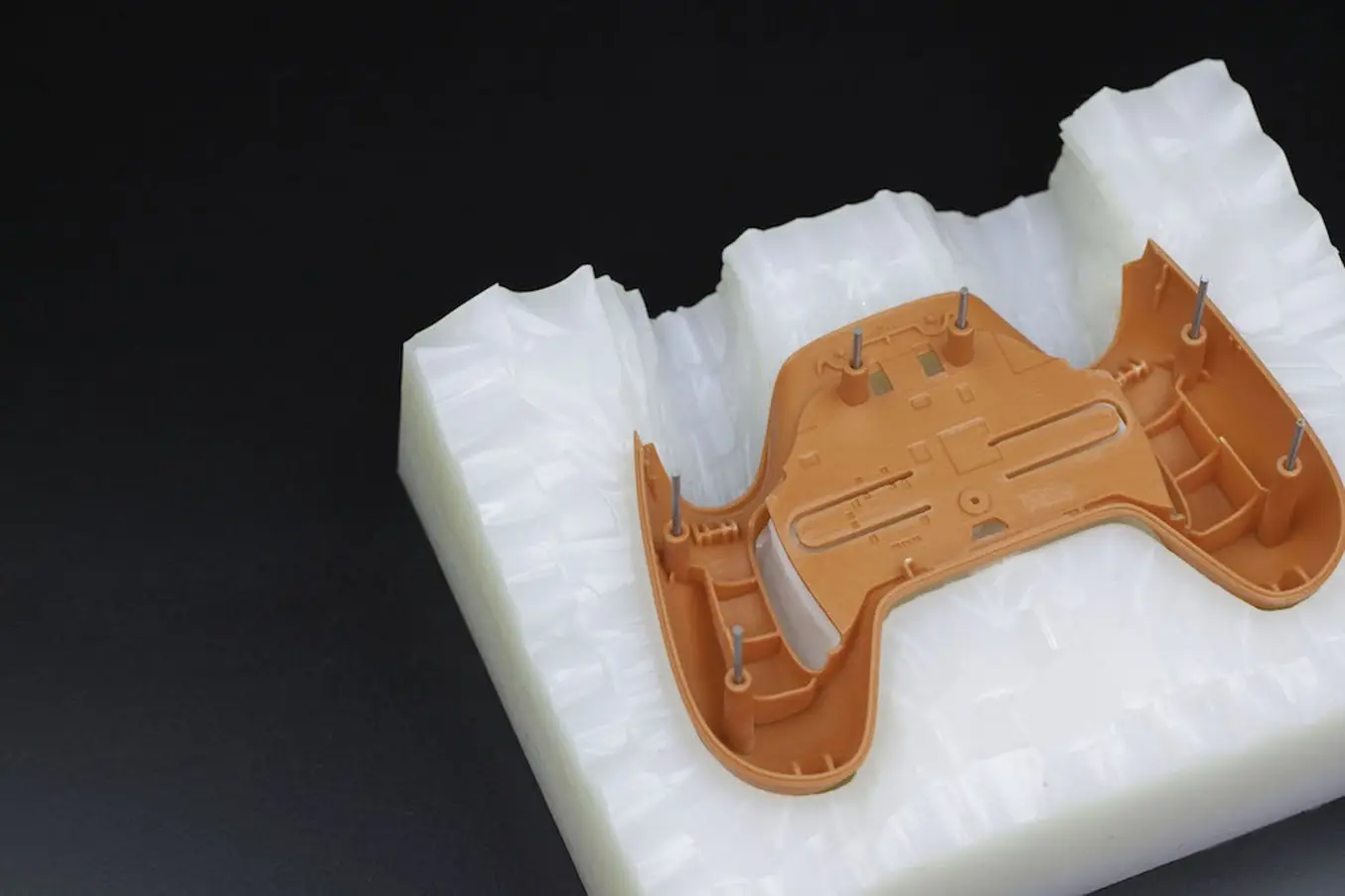 Urethane cast part inside a silicone mould