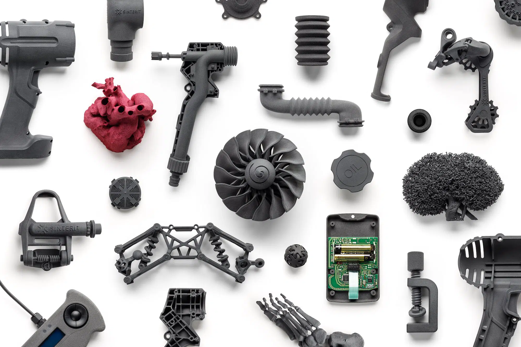 Range of 3D printed parts in engineering materials